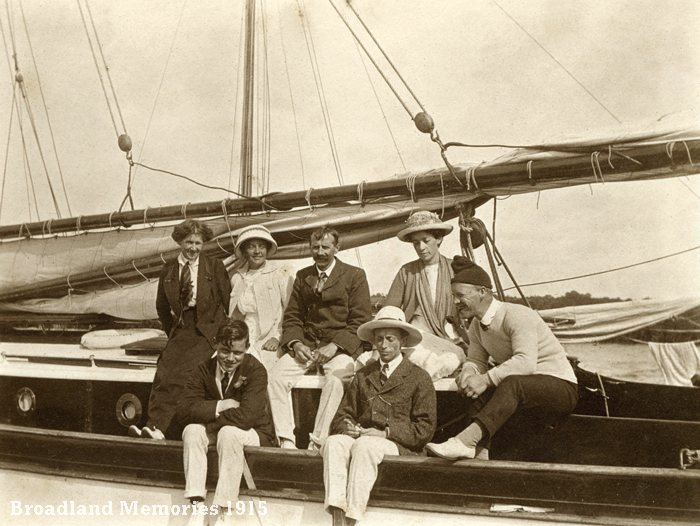 Norfolk Broads boating party 1915