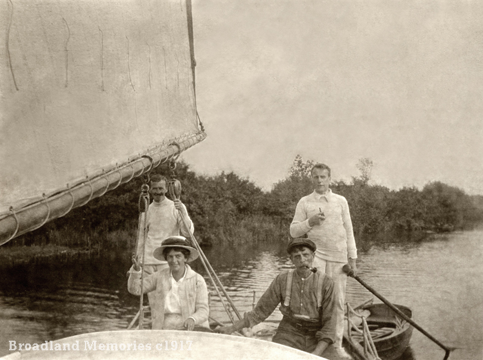 Sailing on the Norfolk Broads c1917