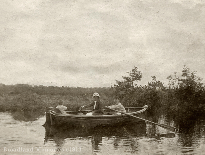 Rowing on the Norfolk Broads c1917