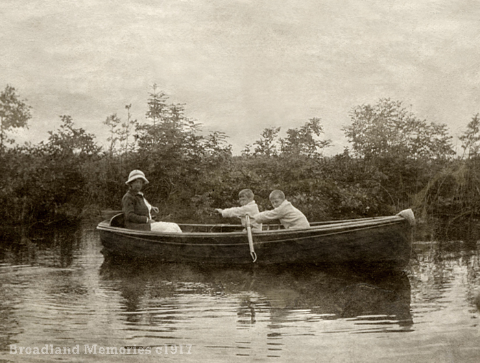 Rowing on the Norfolk Broads c1917