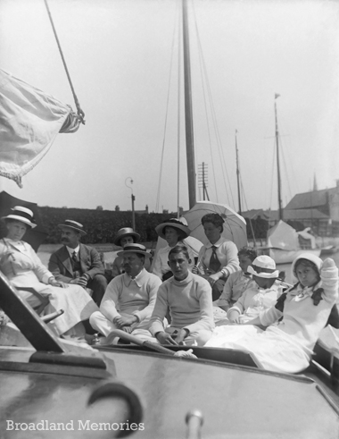 Holiday party onboard White Heather c1918