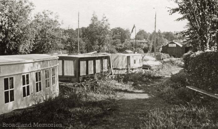 Houseboats on the Norfolk Broads 1920s