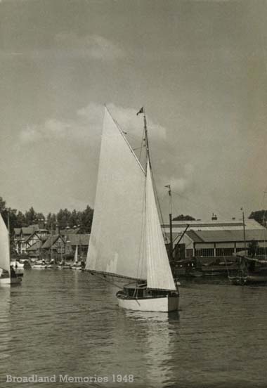 Sailing on the River Bure at Horning 1948