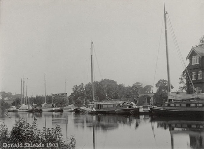 Wherries alomgside Horning Swan 1903