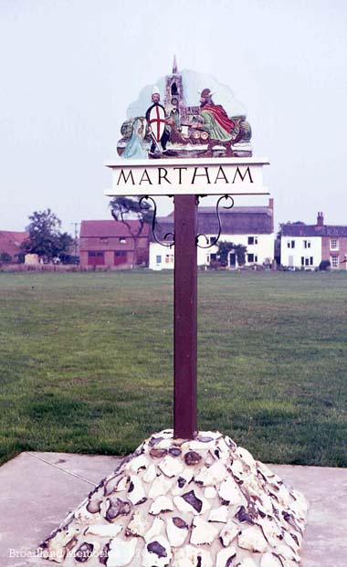Martham village sign 1970s