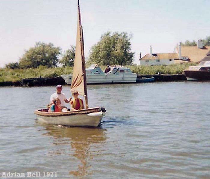 Dinghy sailing at Acle in July 1971