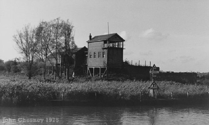 The old signal box at Haddiscoe in 1975