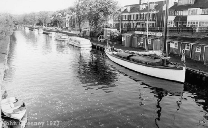 Wherry Yacht Olive at Norwich Yacht Station in the 1970s