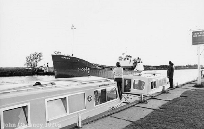 Coaster on the River Yare at Reedham 1970s