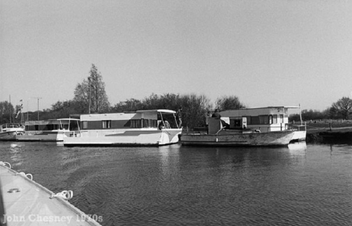 Houseboats at Wayford Bridge 1970s