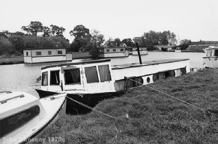 Houseboats at Wayford Bridge 1970s