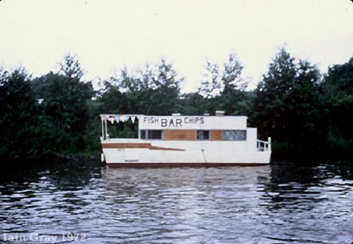 Fish & Chip boat on the River Bure 1970s