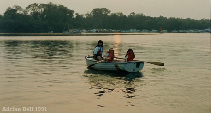 Rowing on Mathouse Broad in 1991