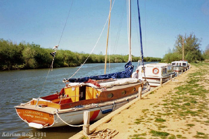 “Coriander” moored in South Walsham Dyke in May 1991