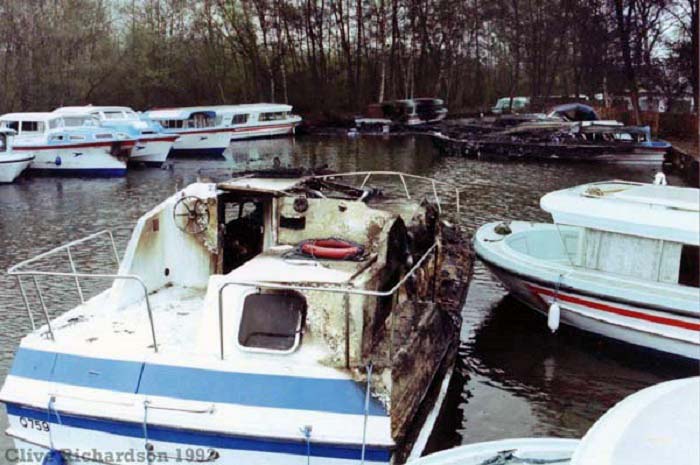 Fire damage at Horning Pleasurecraft 1992