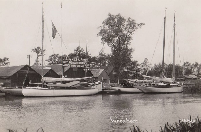 Loynes boatyard at Wroxham c1920s
