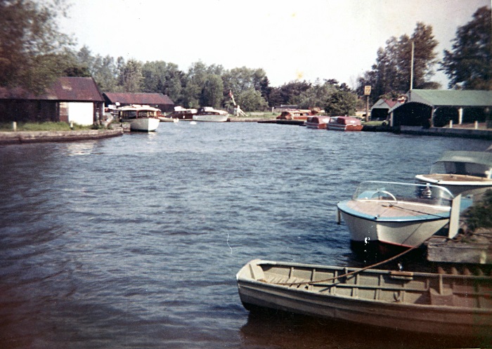Looking upstream from Wroxham Bridge 1965