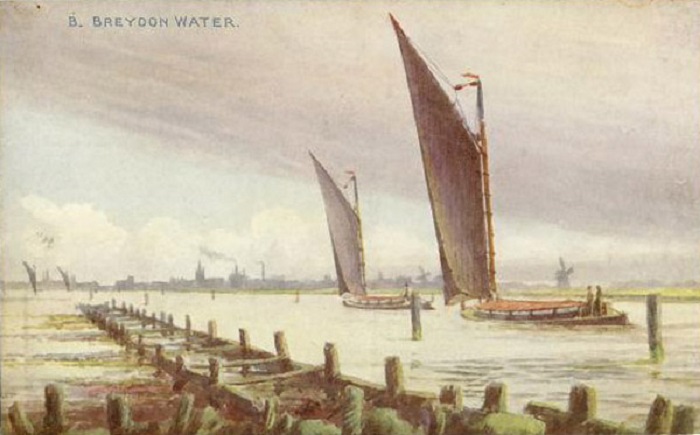 Wherries on Breydon Water c1910.