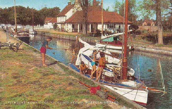 The Pleasure Boat Dyke at Hickling pictured in the 1970s