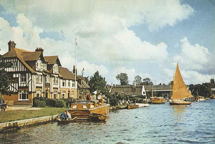 The Swan Hotel and the River Bure at Horning 1960s