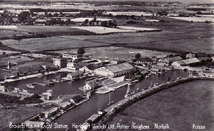 Aerial view of the Broads Haven yard, pictured c193