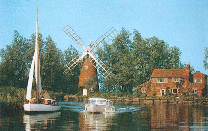 Hunsett Mill and cottage on the River Ant c1970s/80s