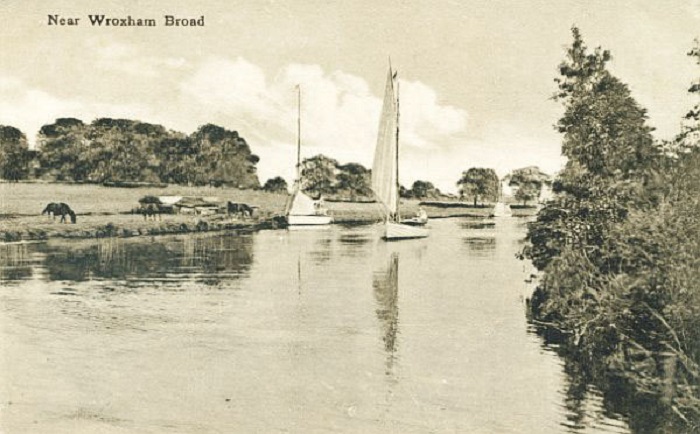 Near Wroxham Broad on the River Bure c1930s