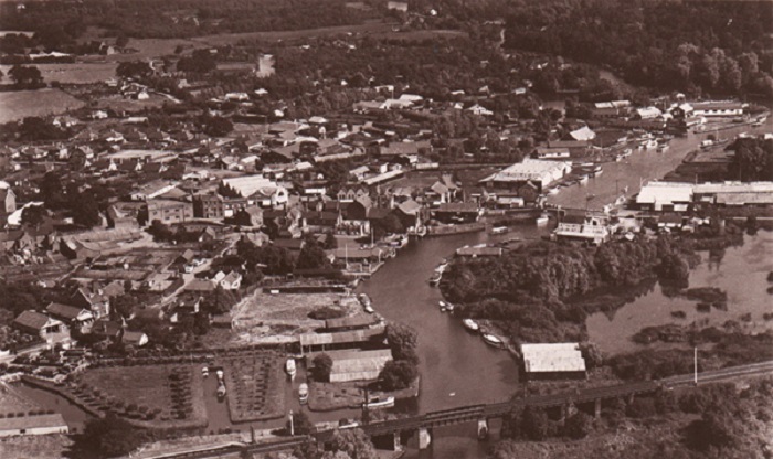 An aerial view of Wroxham and Hoveton 1950s